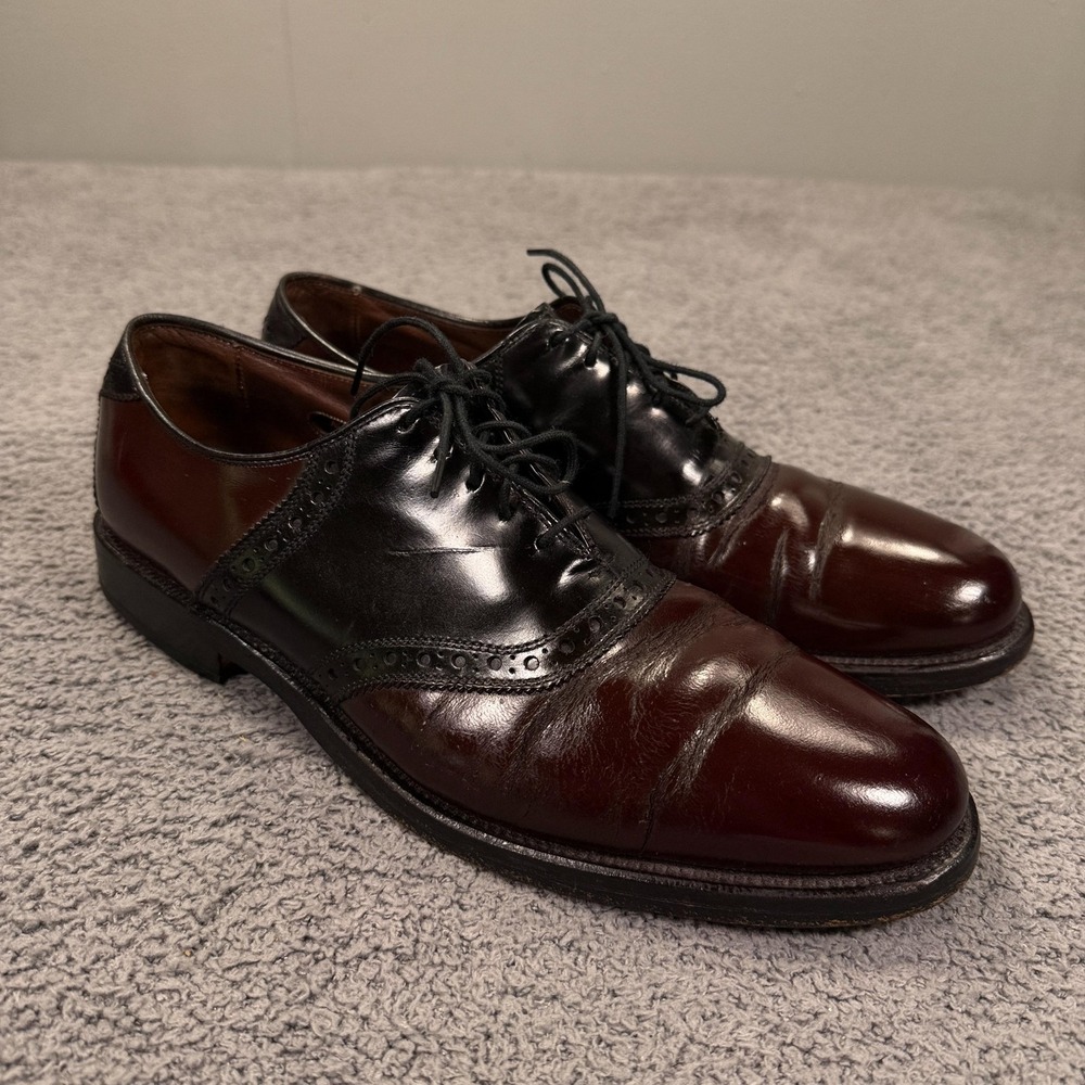 Allen Edmonds Polo Shoes Mens Size 9 Narrow Black‎ Burgundy Spectator Oxford USA
